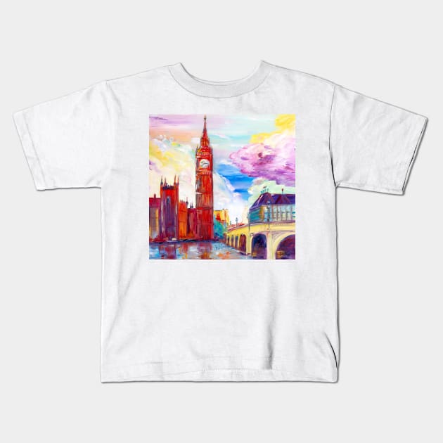 Colorful Day. London Kids T-Shirt by NataliaShchip